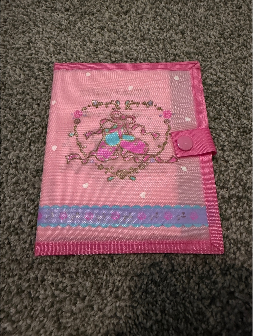 Vintage 1991 Sanrio Petit Plie Pink Ballet Slippers Vinyl Pouch Wallet Retro